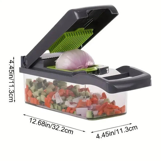 YUNEXA™ Mandoline Pro Vegetable Chopper – Precision Slicer & Cheese Grater with Container | Low-Calorie Meal-Prep Essential