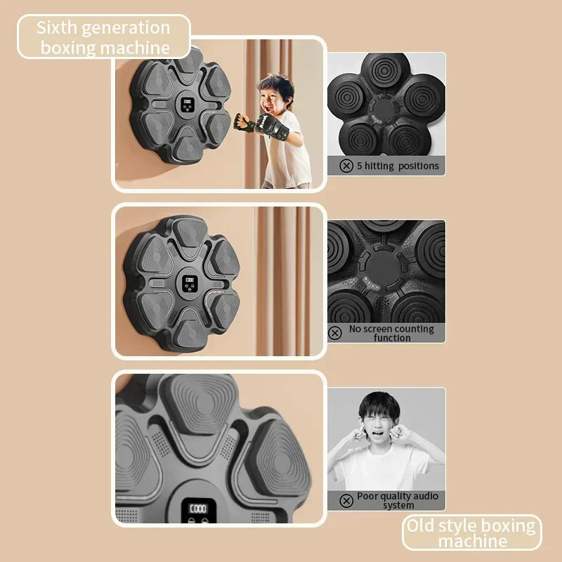 YUNEXA Smart Bluetooth Boxing Wall Target – Interaktiver Reflextrainer mit einstellbarer Geschwindigkeit und Musiksynchronisation