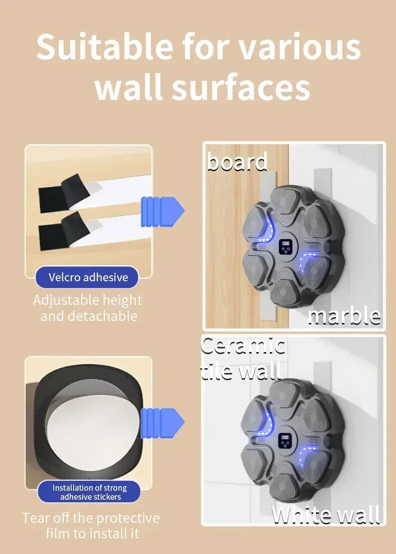 YUNEXA Smart Bluetooth Boxing Wall Target – Interaktiver Reflextrainer mit einstellbarer Geschwindigkeit und Musiksynchronisation