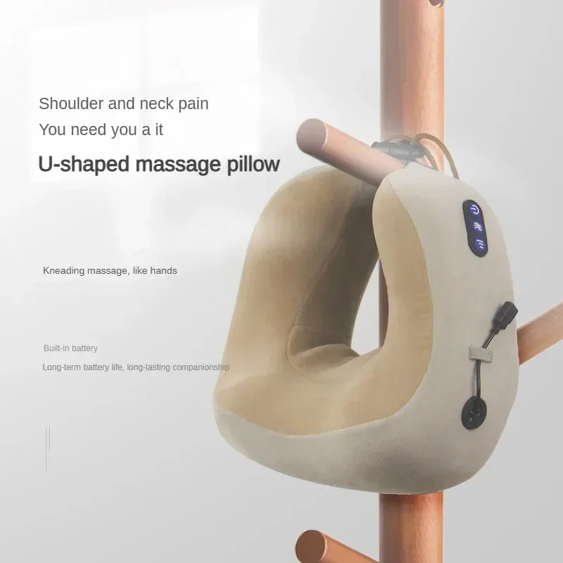 YUNEXA U-Shaped Rechargeable Neck Massager Pillow – Portable Shoulder and Cervical Massager for Relaxation and Comfort