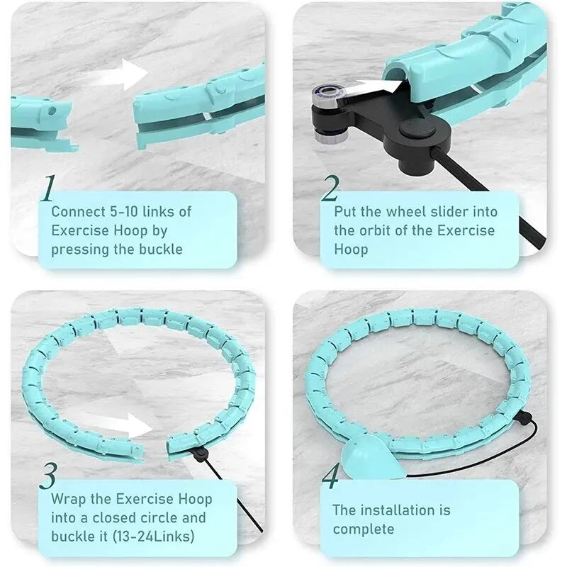 Detachable knots of the YUNEXA Weighted Sports Hoop for adjustable sizing.