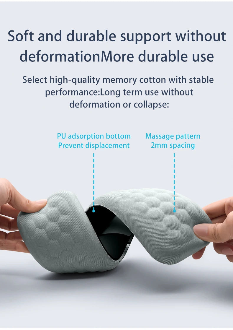 YUNEXA ergonomic keyboard and mouse wrist rest with memory foam and non-slip base for typing and gaming comfort.