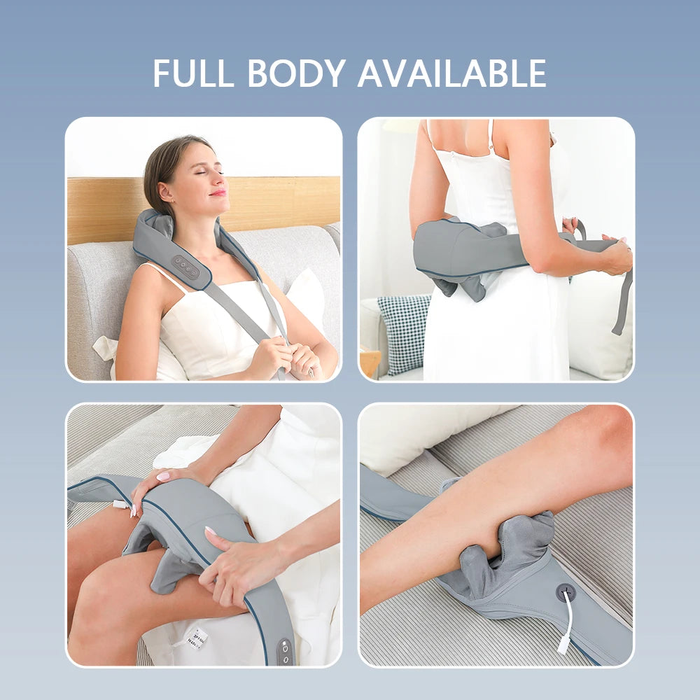 YUNEXA Nacken- und Schultermassagegerät – 26 W/20 W, kabellose Tiefenmassage mit Wärme zur Entspannung und Erholung