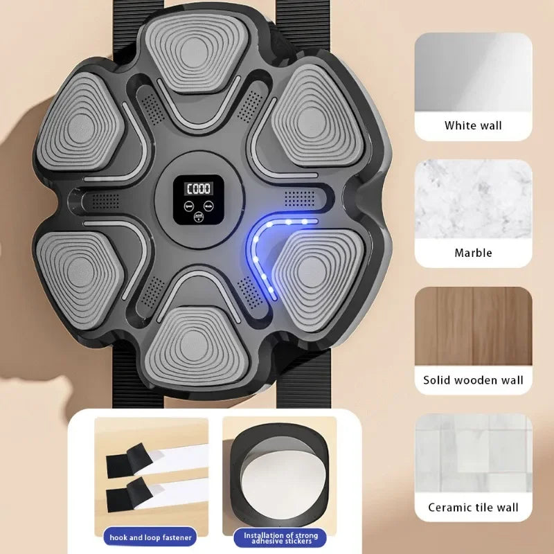 YUNEXA Smart Bluetooth Boxing Wall Target – Interaktiver Reflextrainer mit einstellbarer Geschwindigkeit und Musiksynchronisation