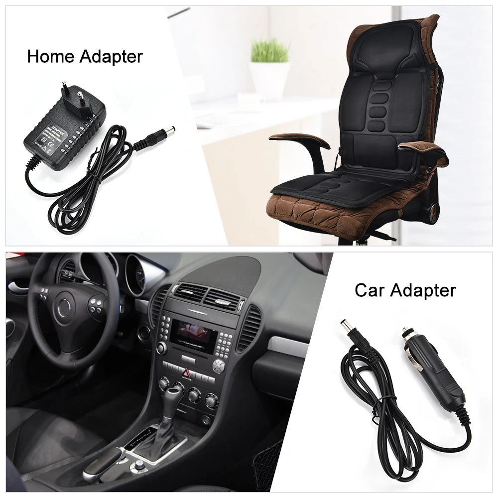 YUNEXA Infrared Full-Body Massage Chair Cushion with vibrating and heating functions for car, home, and office use.