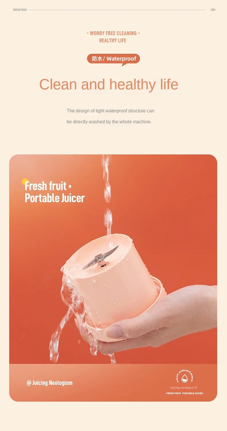 YUNEXA 450ML Electric Juicer – Fresh Juice Anywhere, Anytime