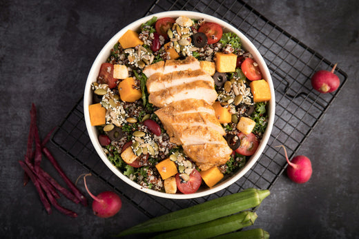 Grilled Chicken with Quinoa and Steamed Vegetables