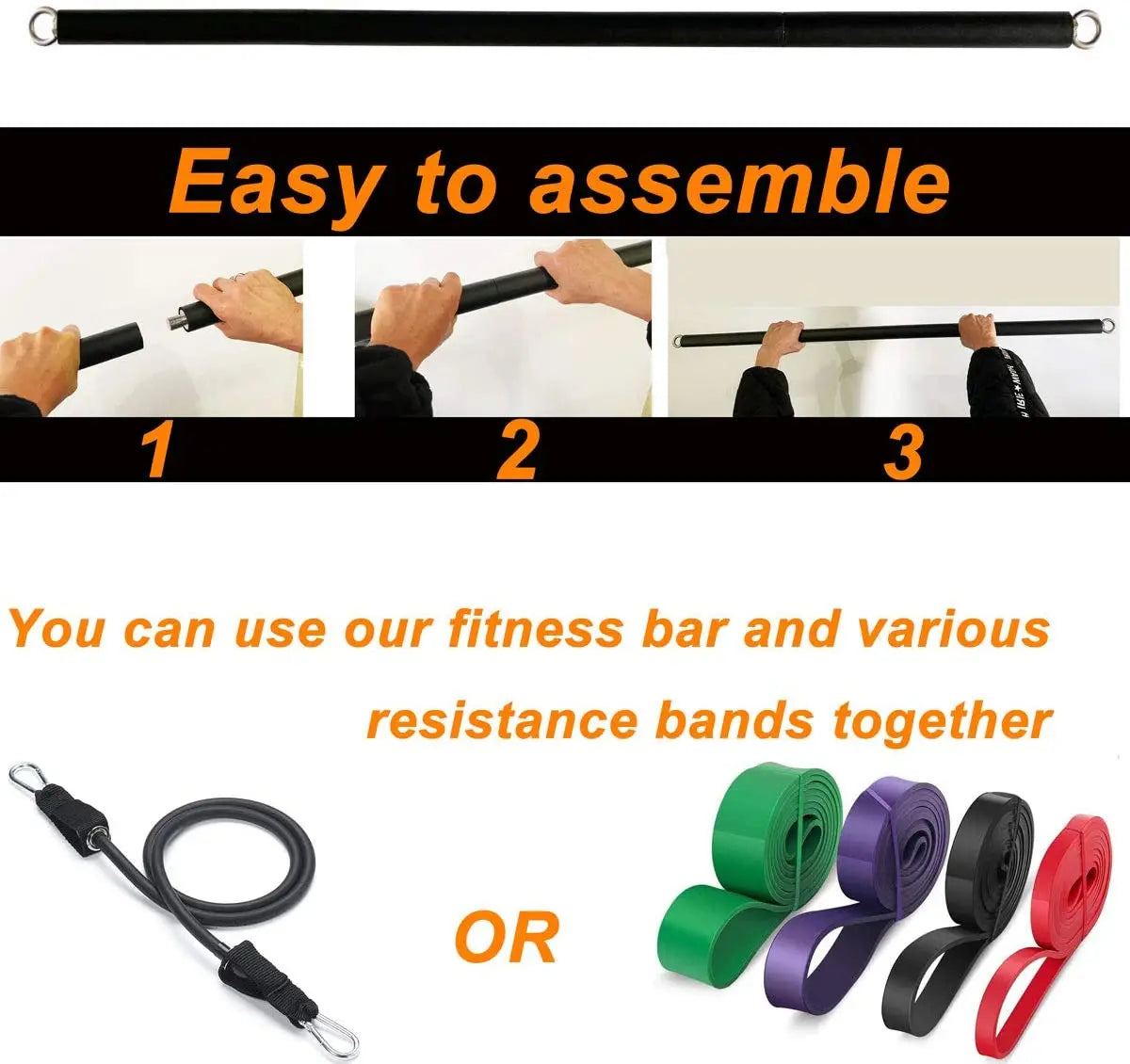 Workout Bar Fitness Widerstand Bands Set Pilates Yoga Pull Seil Übung Training Expander Gym Ausrüstung für Home Bodybuilding