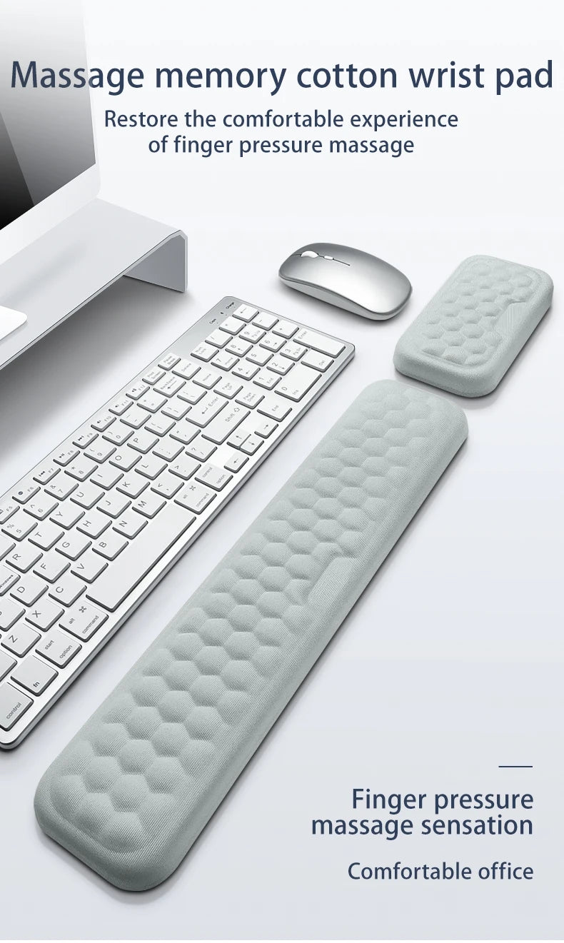 Ergonomische Handgelenkauflage für Tastatur und Maus im Büro, zum Schutz und Entspannen des Handgelenks, Memory Foam-Mauspad für Computer und Notebook