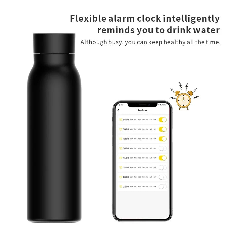 YUNEXA Bluetooth Smart Wasserflasche Trinkerinnerung Temperaturanzeige Wasserverbrauchsaufzeichnung Warm- und Kaltisolationsflasche