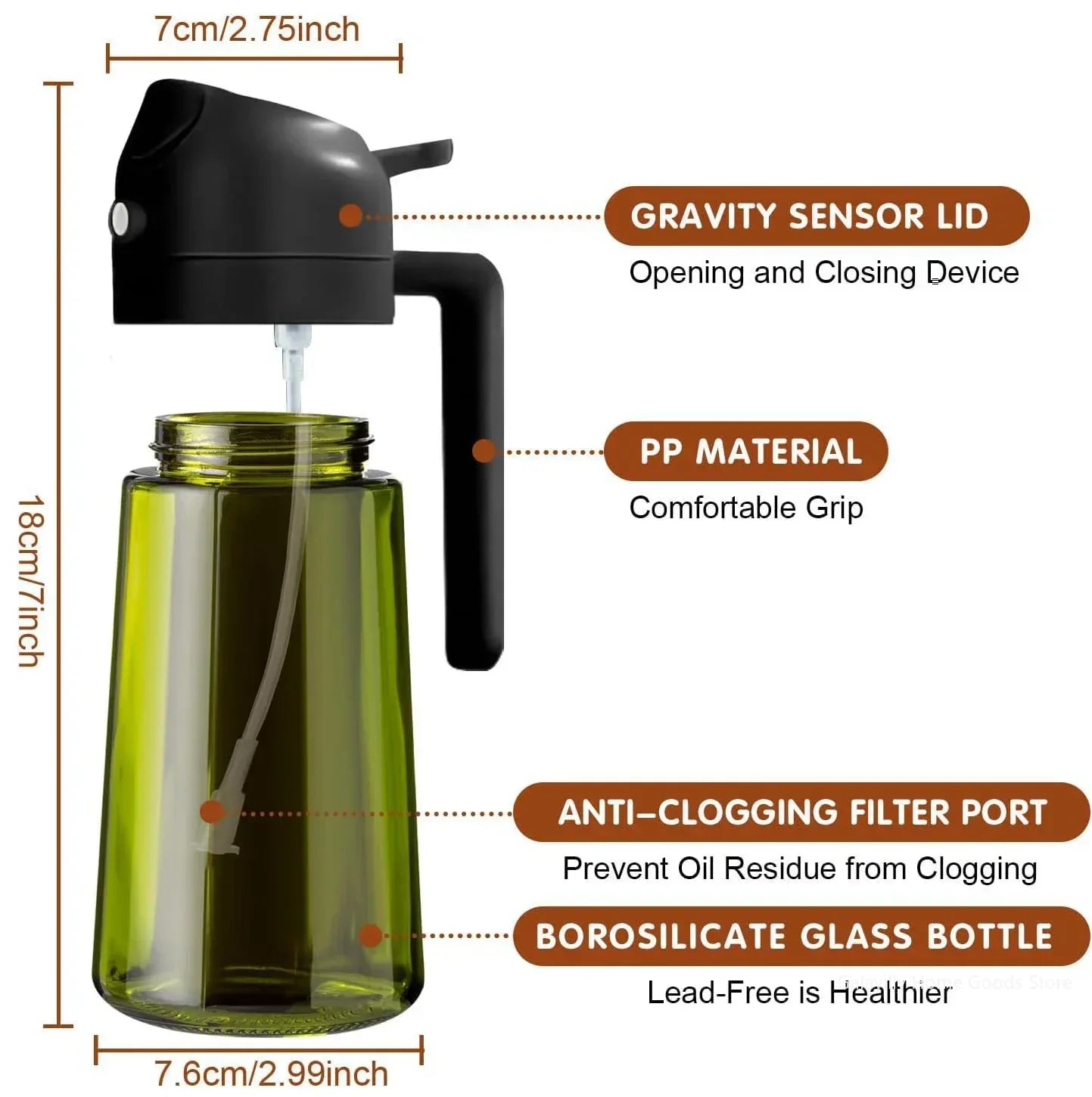 YUNEXA™ Dual-Mode Oil Sprayer 2-in-1 Oil Dispenser for Healthy Cooking & Air Fryer