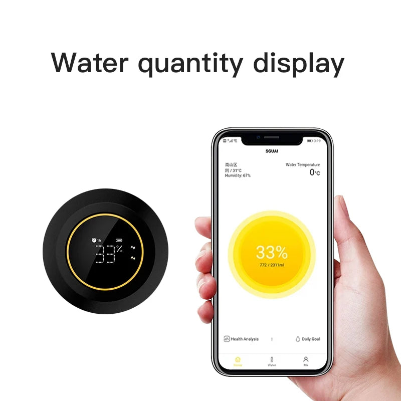 YUNEXA Bluetooth Smart Wasserflasche Trinkerinnerung Temperaturanzeige Wasserverbrauchsaufzeichnung Warm- und Kaltisolationsflasche