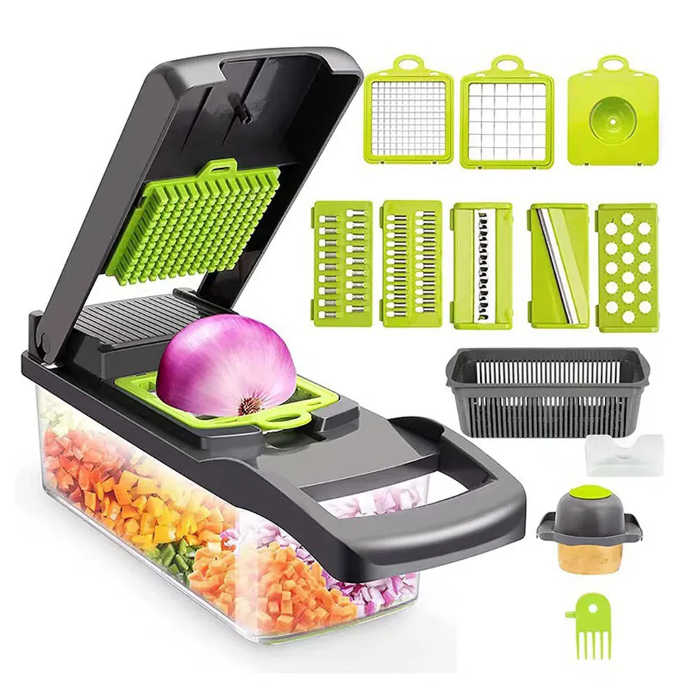 YUNEXA™ Mandoline Pro Vegetable Chopper – Precision Slicer & Cheese Grater with Container | Low-Calorie Meal-Prep Essential