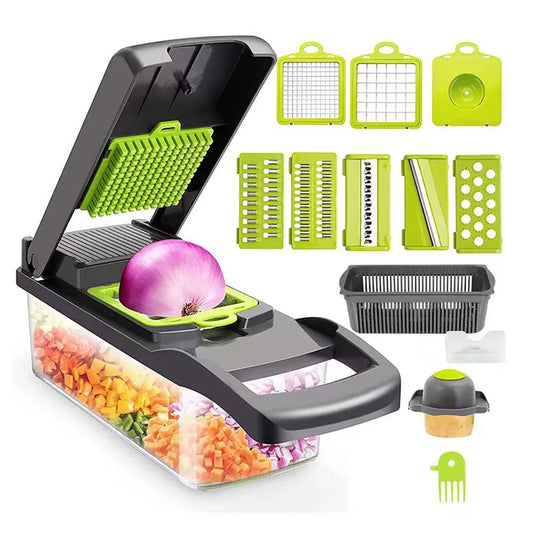 YUNEXA™ Mandoline Pro Vegetable Chopper – Precision Slicer & Cheese Grater with Container | Low-Calorie Meal-Prep Essential