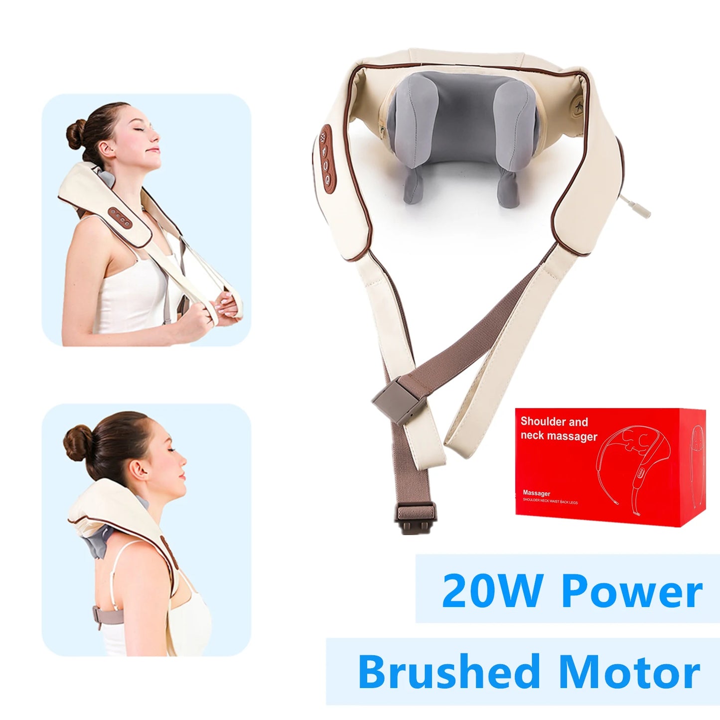 Foreverlily 26W Neck And Shoulder Massager Wireless Shoulder And Back Kneading Massage Shawl Trapezius Neck Cervical masajeador