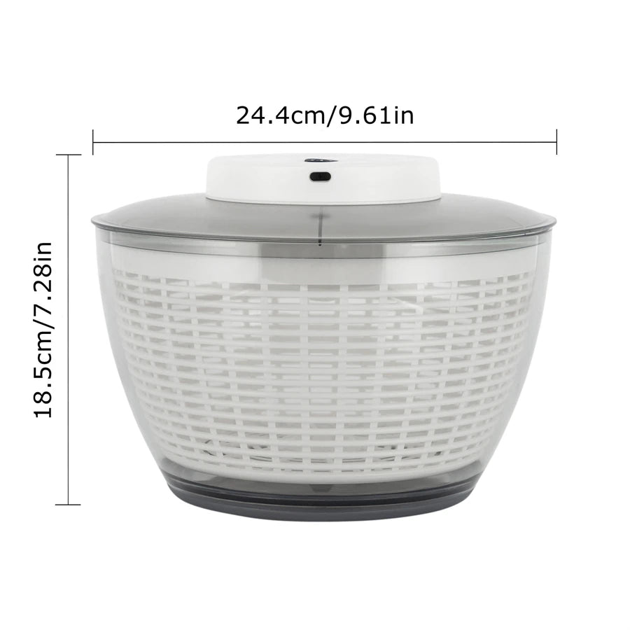 YUNEXA™ Electric Salad Spinner Pro | USB Rechargeable High-Speed Vegetable Dryer – 4.75L