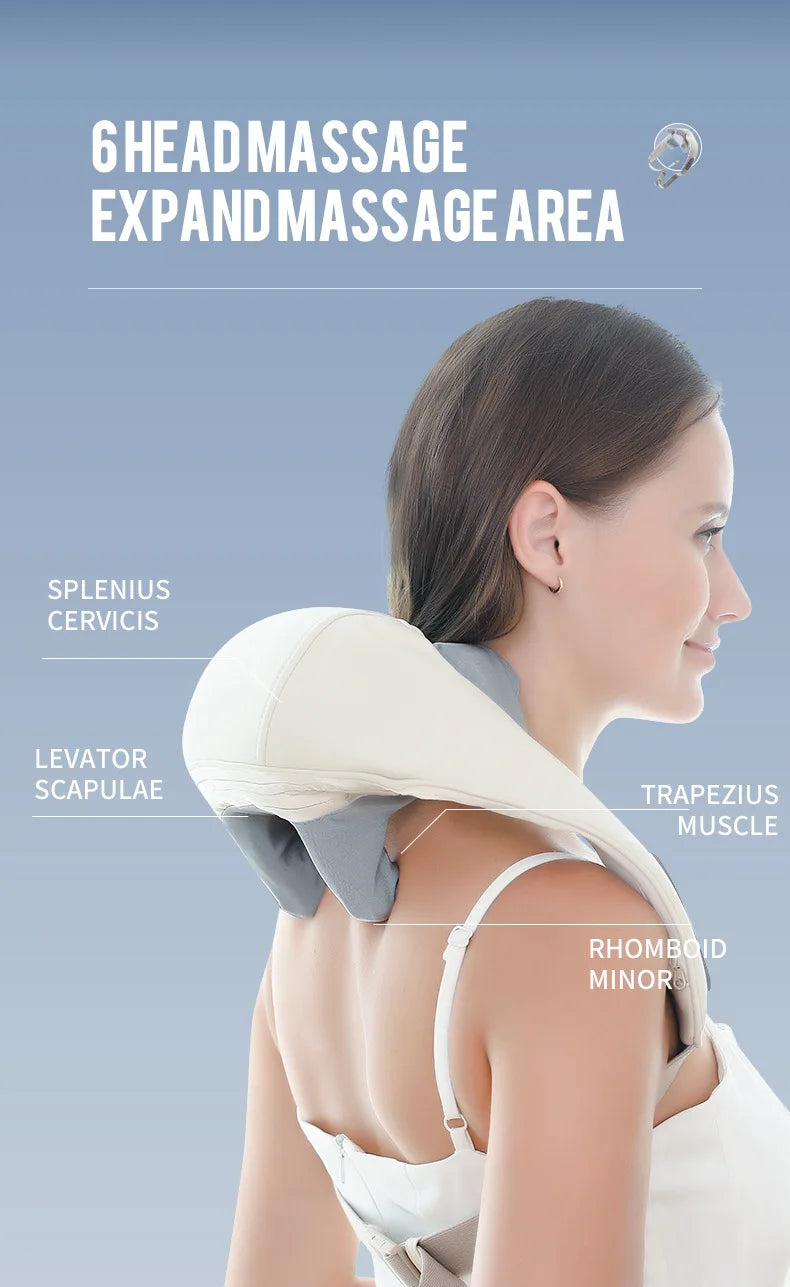 Foreverlily 26W Neck And Shoulder Massager Wireless Shoulder And Back Kneading Massage Shawl Trapezius Neck Cervical masajeador