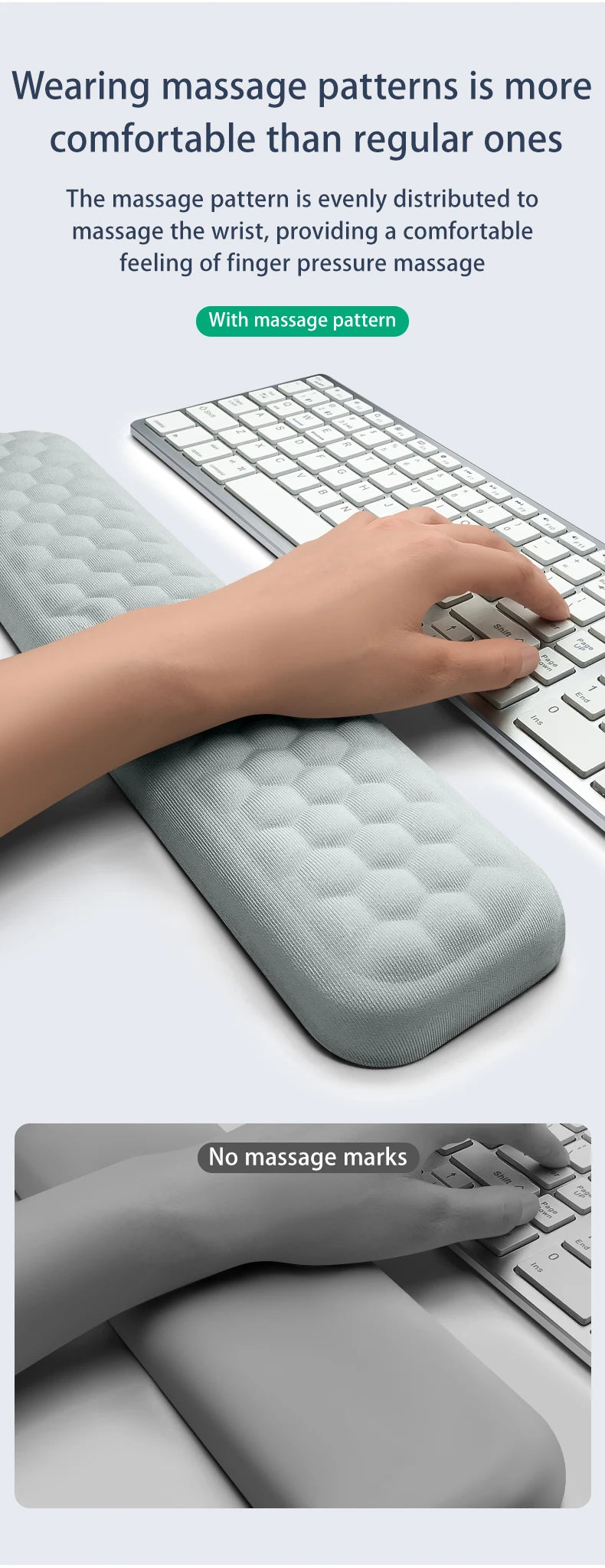 Ergonomische Handgelenkauflage für Tastatur und Maus im Büro, zum Schutz und Entspannen des Handgelenks, Memory Foam-Mauspad für Computer und Notebook