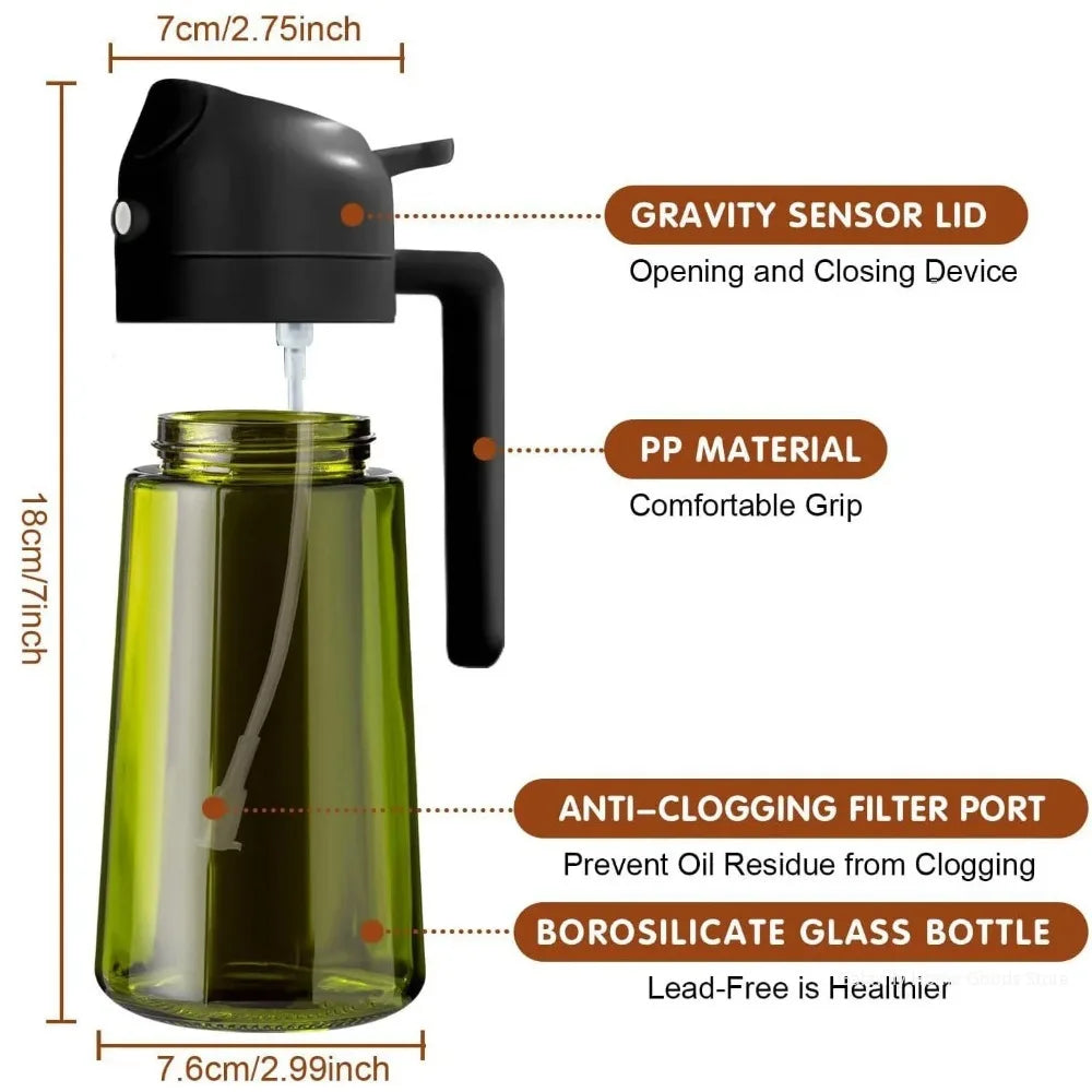 YUNEXA™ Dual-Mode Oil Sprayer 2-in-1 Oil Dispenser for Healthy Cooking & Air Fryer