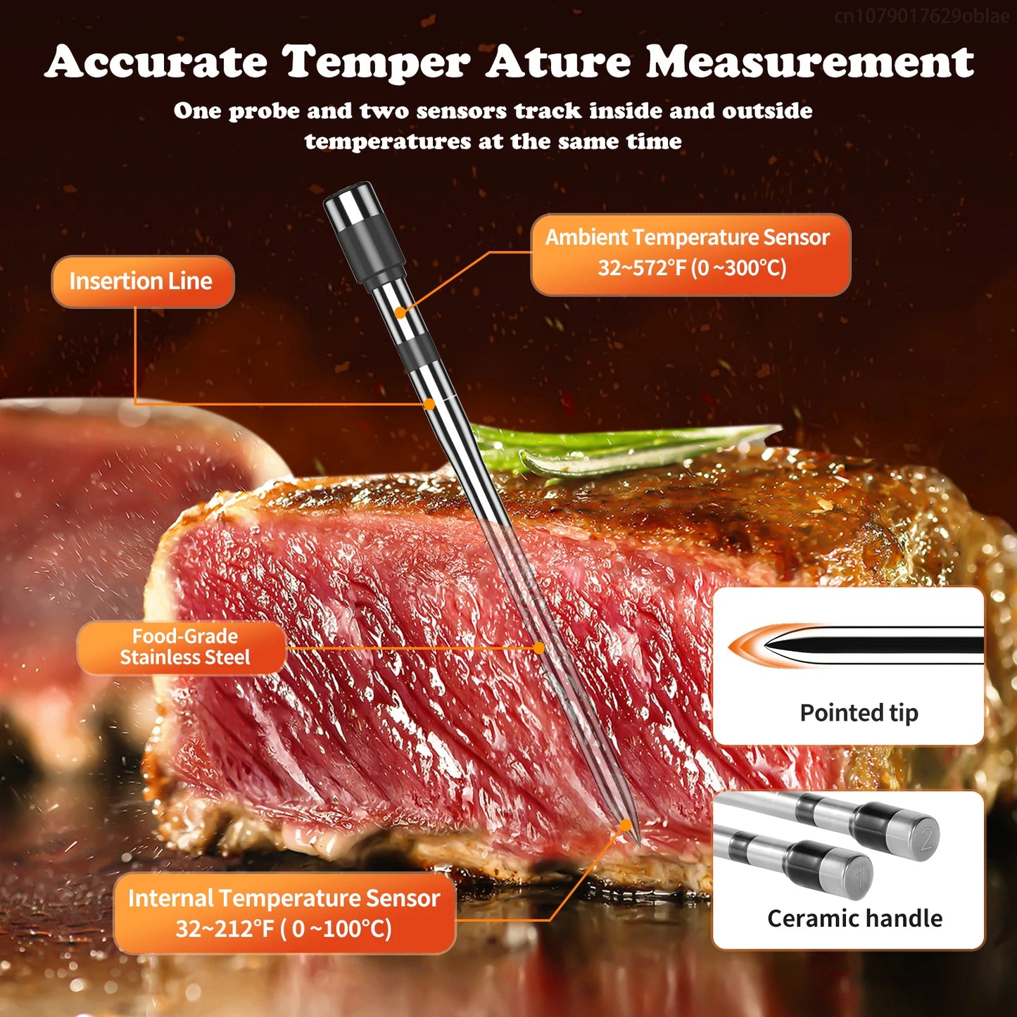 YUNEXA™ Smart Wireless Meat Thermometer Pro | Bluetooth Digital BBQ &amp; Oven