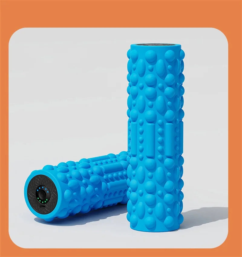 1pc Fitness Equipment Electric Foam Roller Whole Body Muscle Relaxer Beautiful Leg Massage Stick Roller Vibration Yoga Column