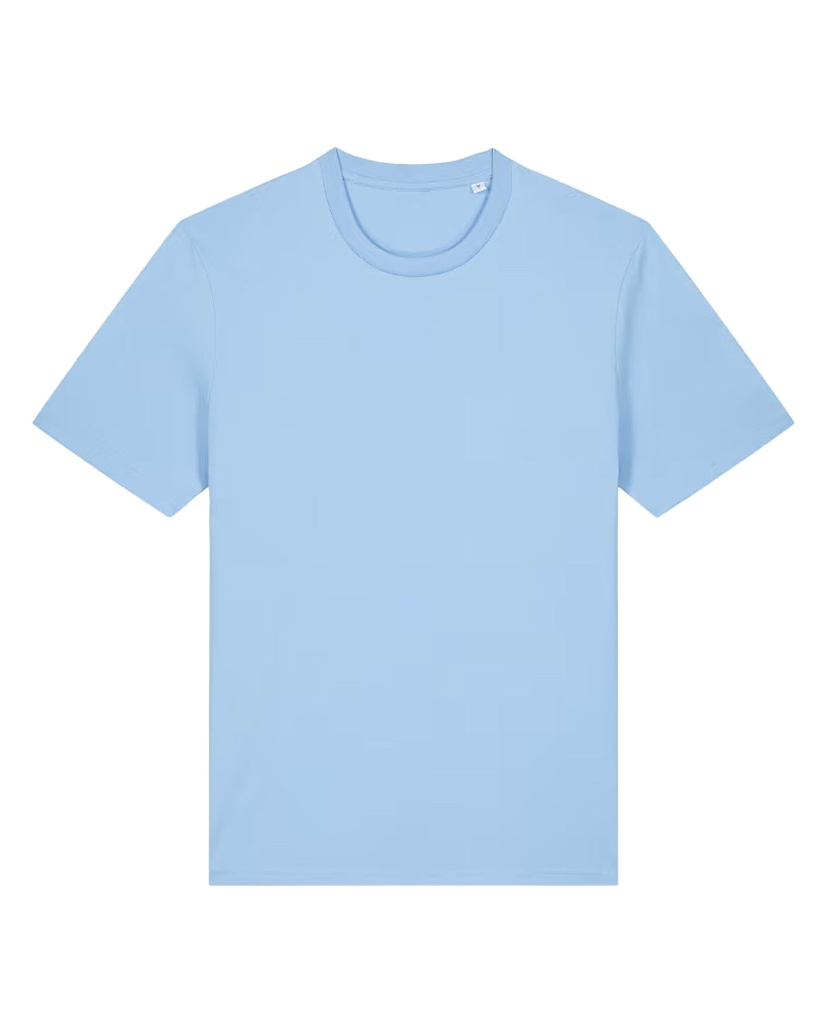 Custom organic cotton t-shirt in Blue Soul, front view