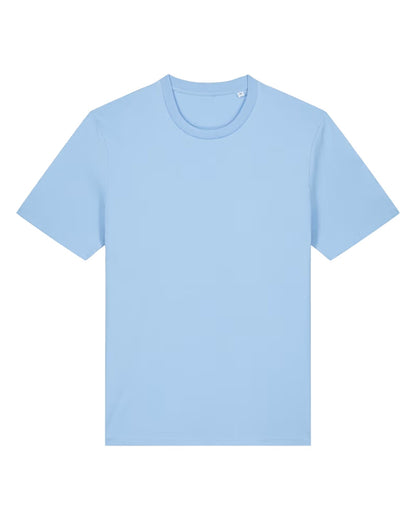 Custom organic cotton t-shirt in Blue Soul, front view