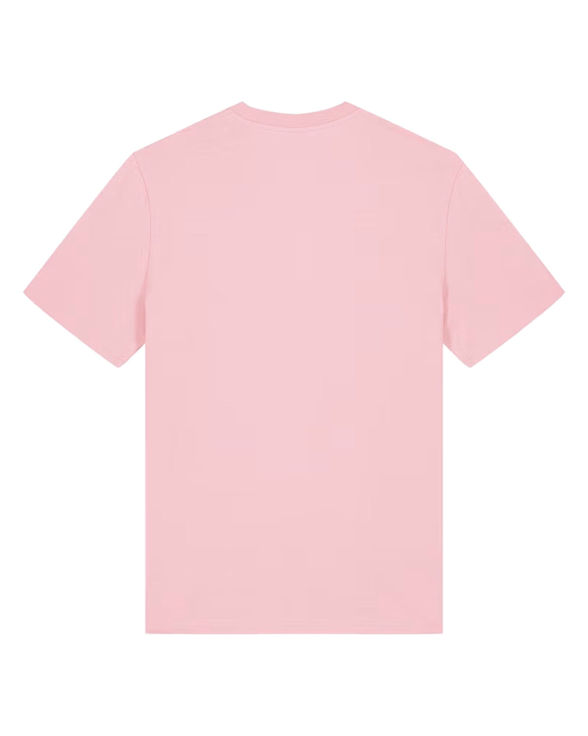 Custom organic cotton t-shirt in Cotton Pink, back view