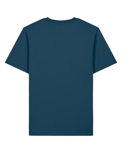 Custom organic cotton t-shirt in Deep Teal, back view