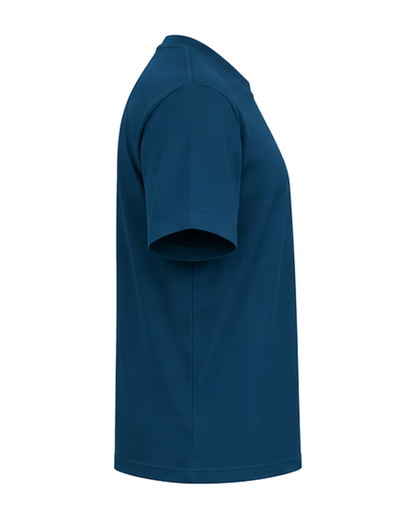 Custom organic cotton t-shirt in Deep Teal, right sleeve print area