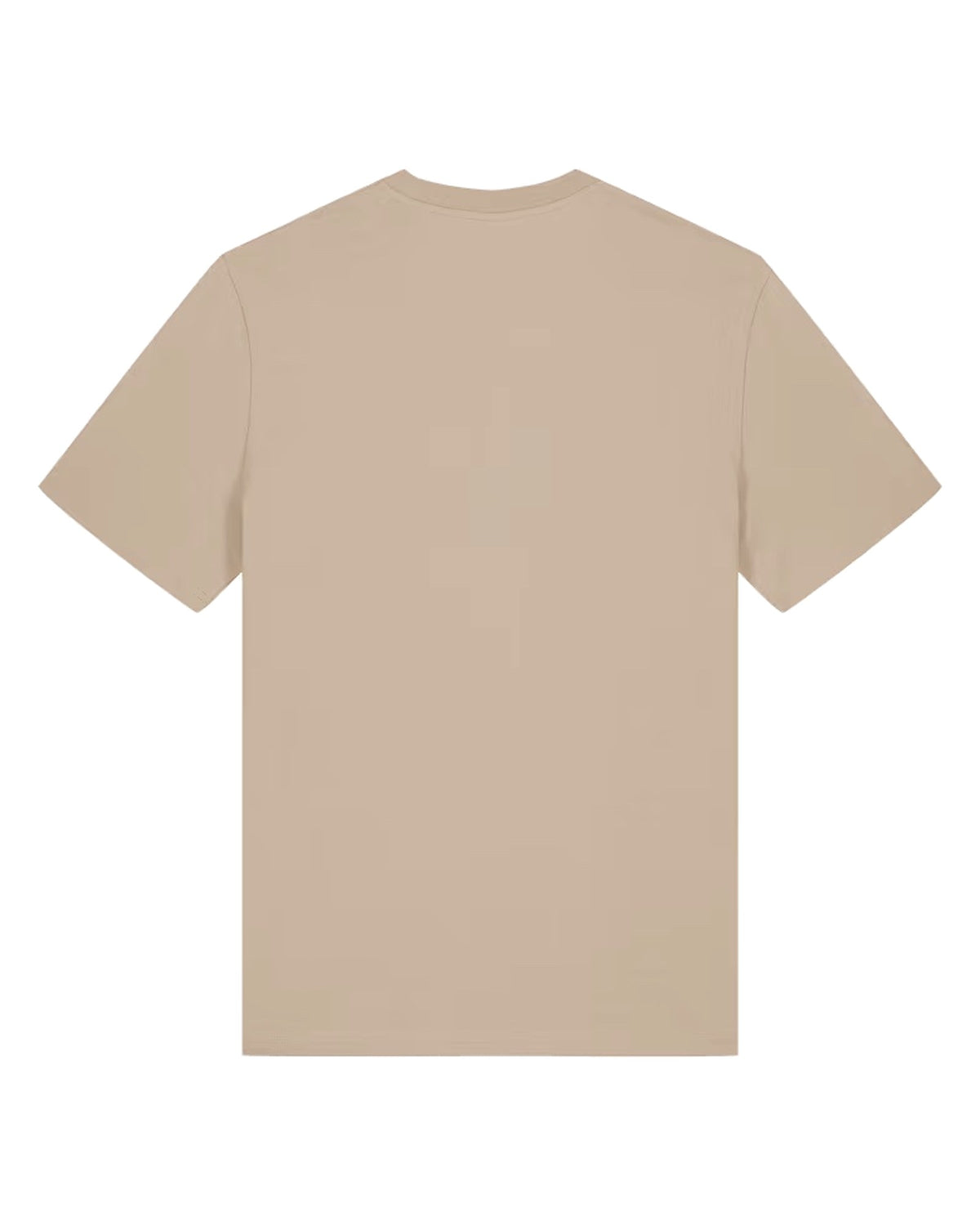 Custom organic cotton t-shirt in Desert Dust, back view