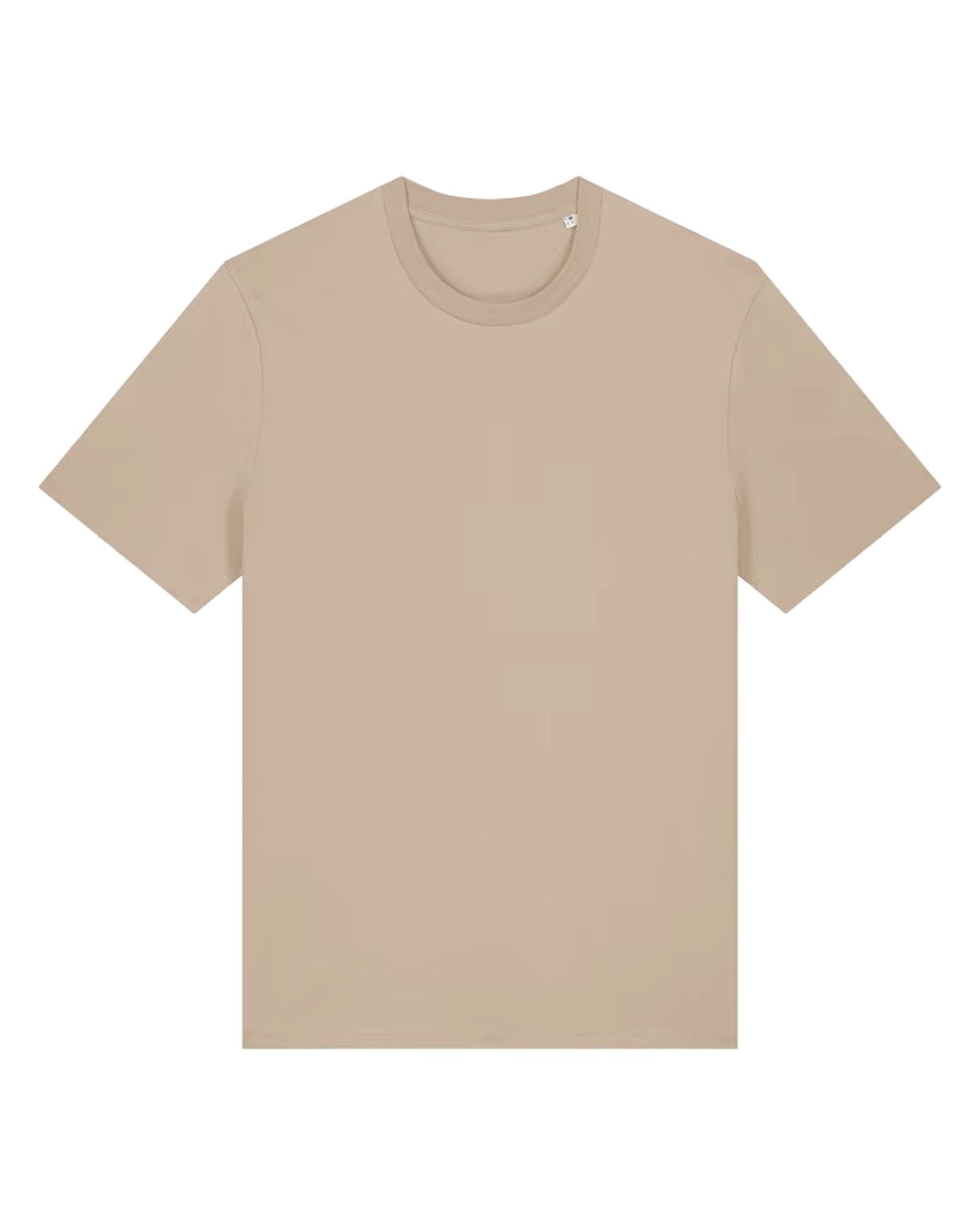 Custom organic cotton t-shirt in Desert Dust, front view