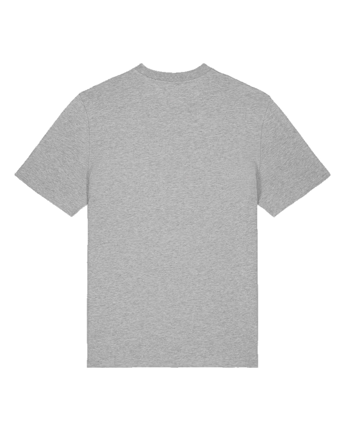 Custom organic cotton t-shirt in Heather Grey, back view