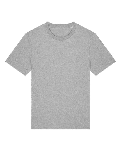 Custom organic cotton t-shirt in Heather Grey, front view