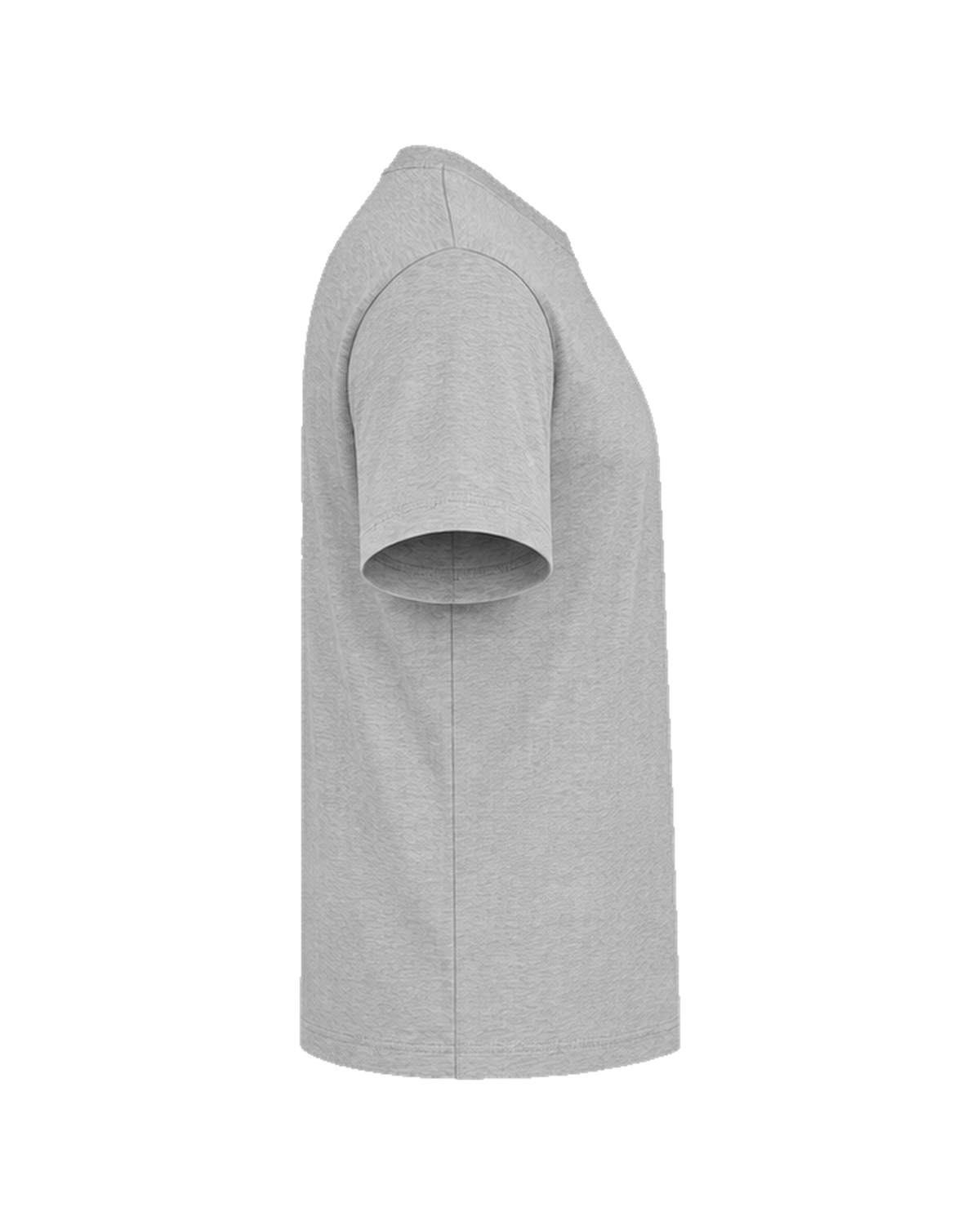 Custom organic cotton t-shirt in Heather Grey, right sleeve print area