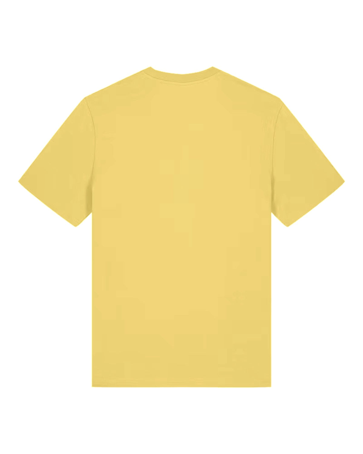 Custom organic cotton t-shirt in Viva Yellow, back view