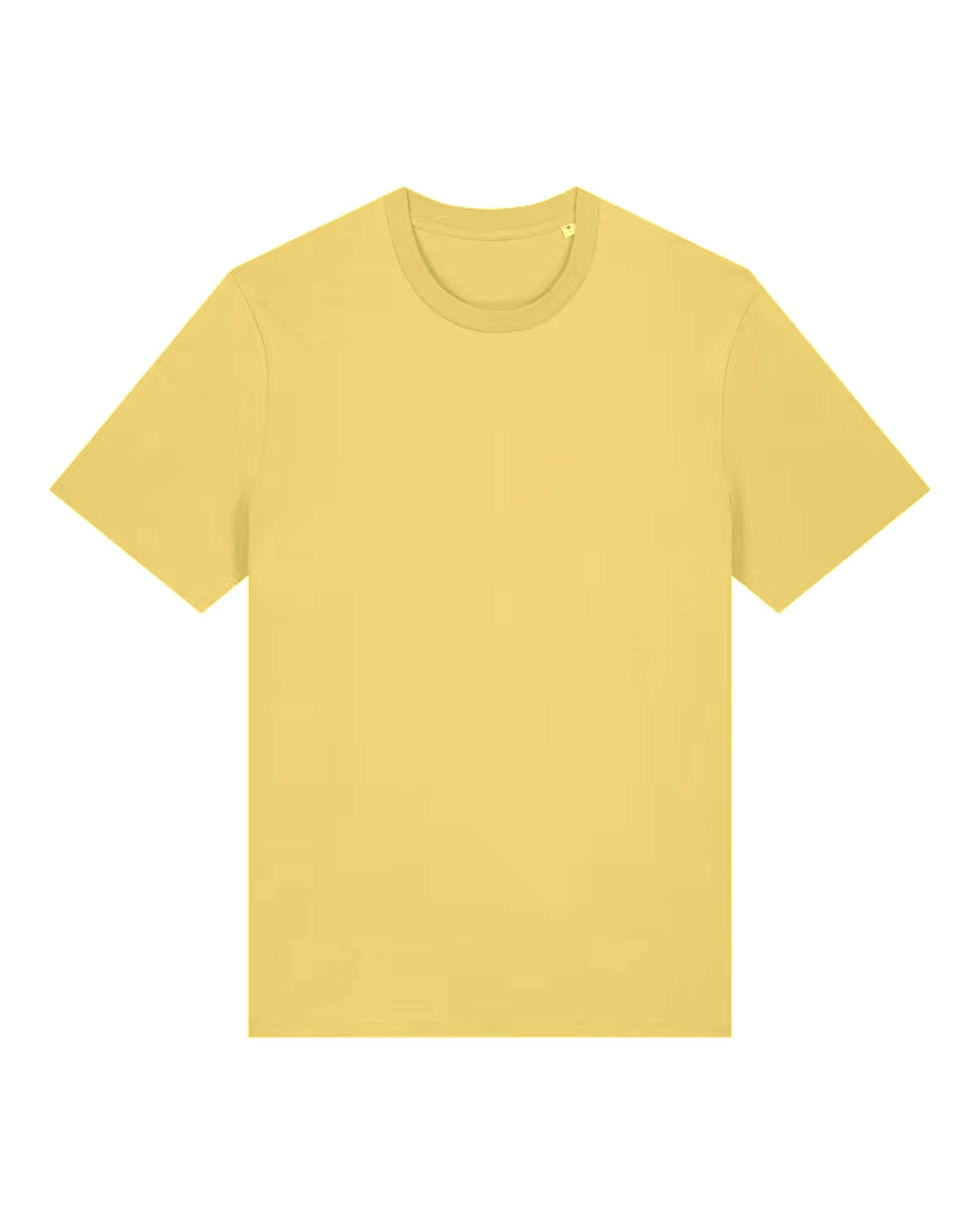 Custom organic cotton t-shirt in Viva Yellow, front view