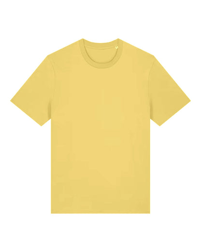 Custom organic cotton t-shirt in Viva Yellow, front view